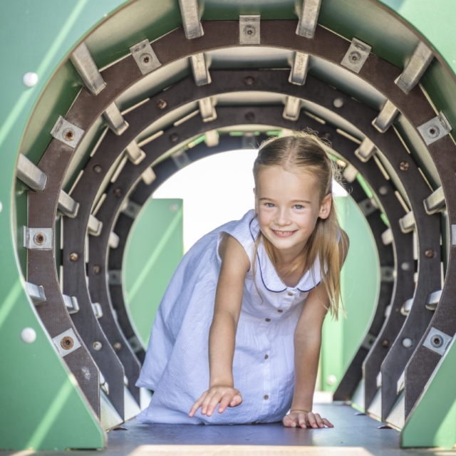 Wide open spaces and green areas perfect for relaxing or letting kids explore