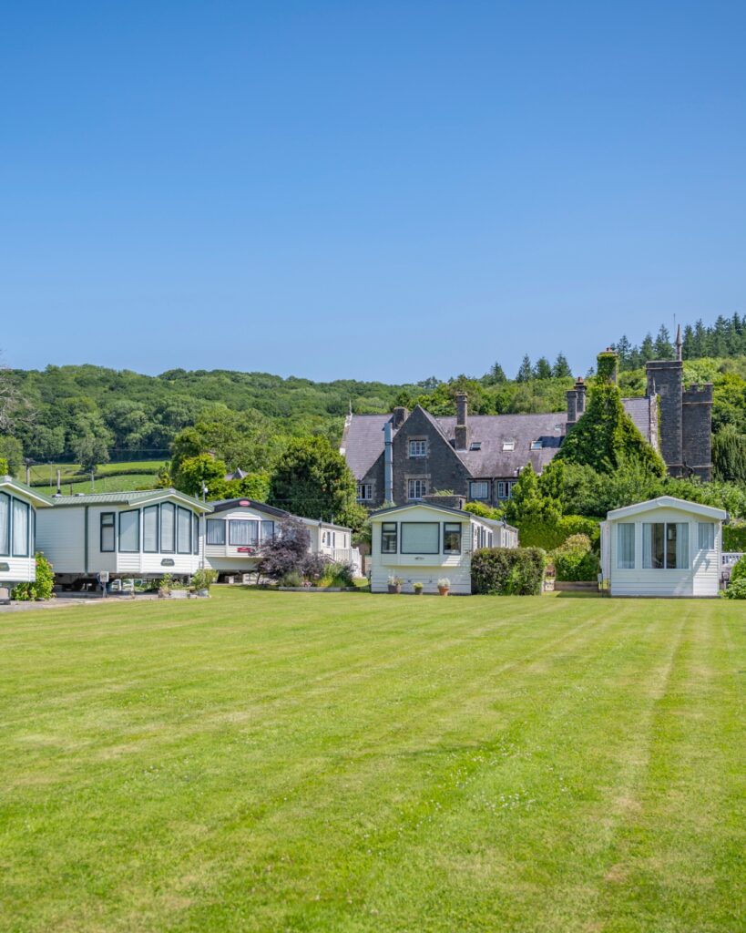 Conwy caravan park countryside setting at Maenan Abbey Caravan Park Conwy Valley North Wales