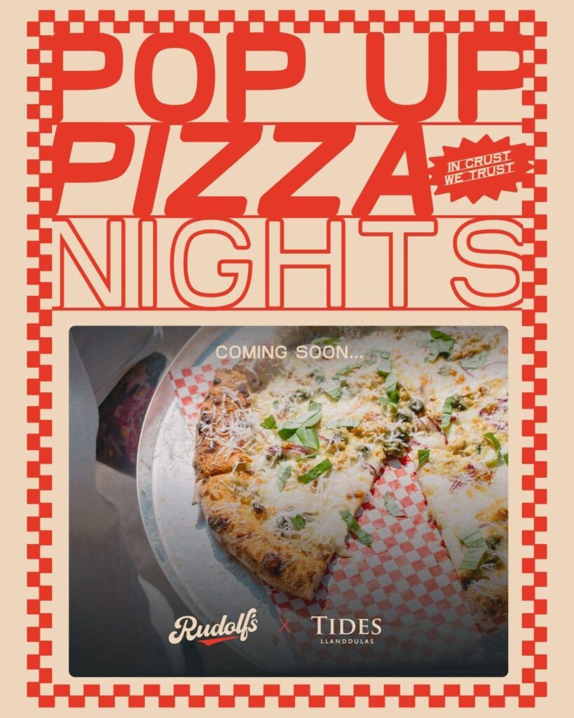 Promotional poster for pop-up pizza nights at The Beach
