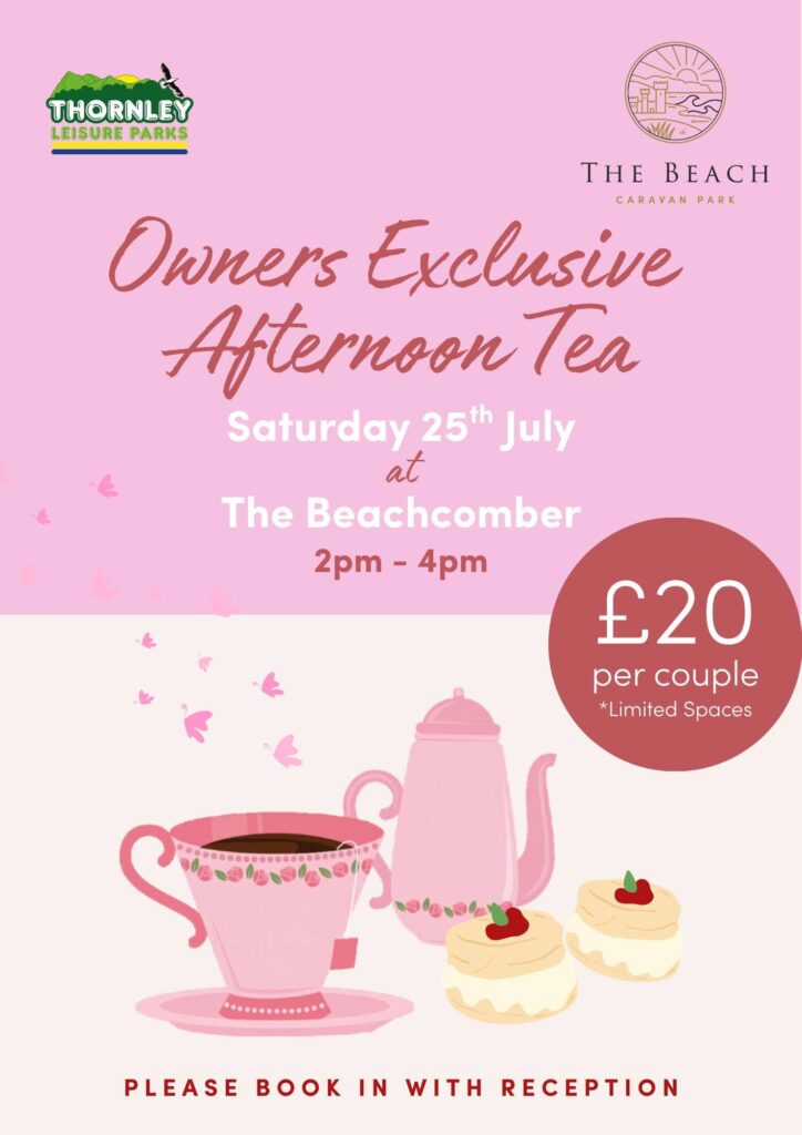 Owners’ Exclusive Afternoon Tea event poster for The Beachcomber