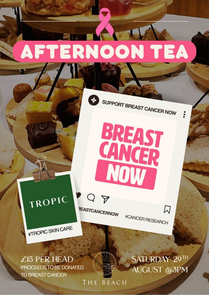 Breast Cancer Now afternoon tea fundraising event poster