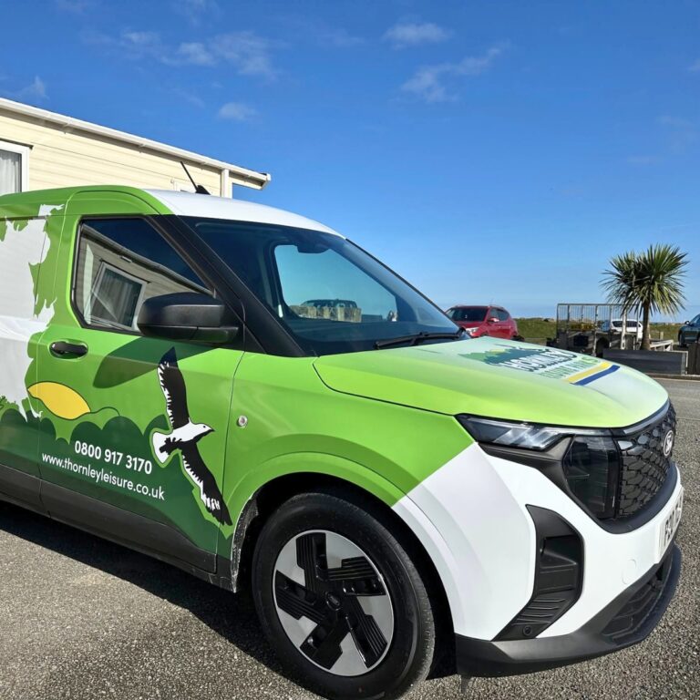 Green Thornley Leisure Parks electric van at The Beach Caravan Park