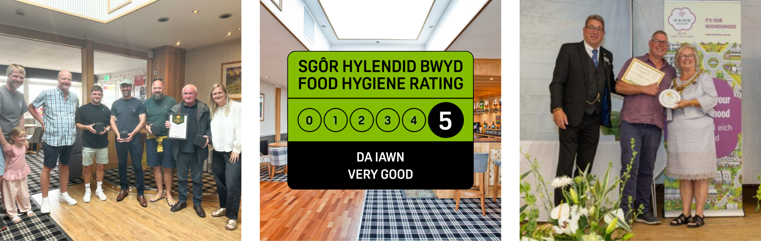 The Beach Caravan Park awards and reviews achievements including Wales in Bloom and five-star food hygiene