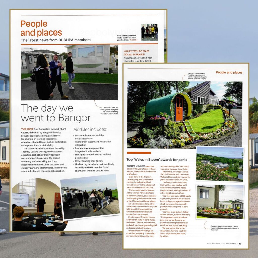 People and Places feature about a Bangor University visit to The Beach Caravan Park