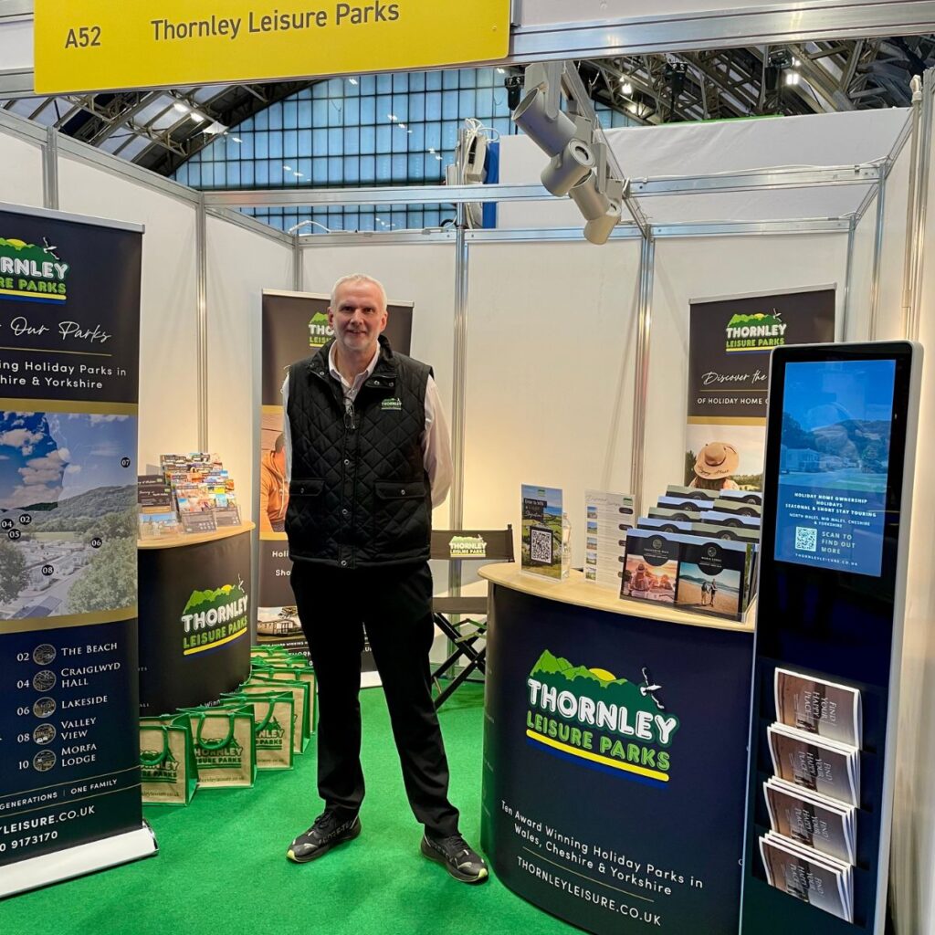 Thornley Leisure Parks exhibition stand at the Manchester caravan show